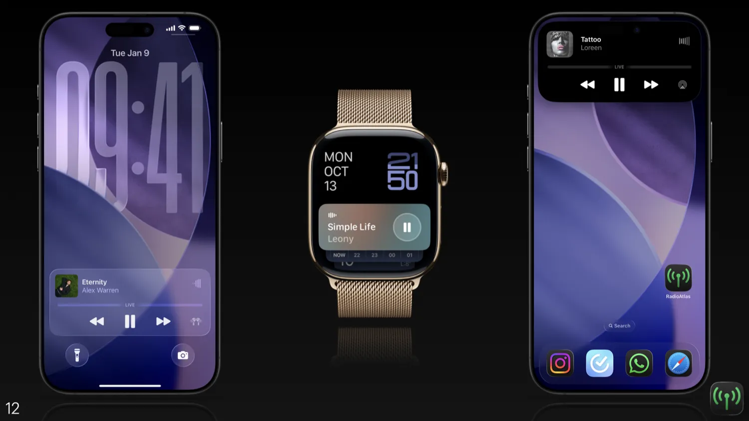 RadioAtlas Now Playing screen showing station details and playback controls