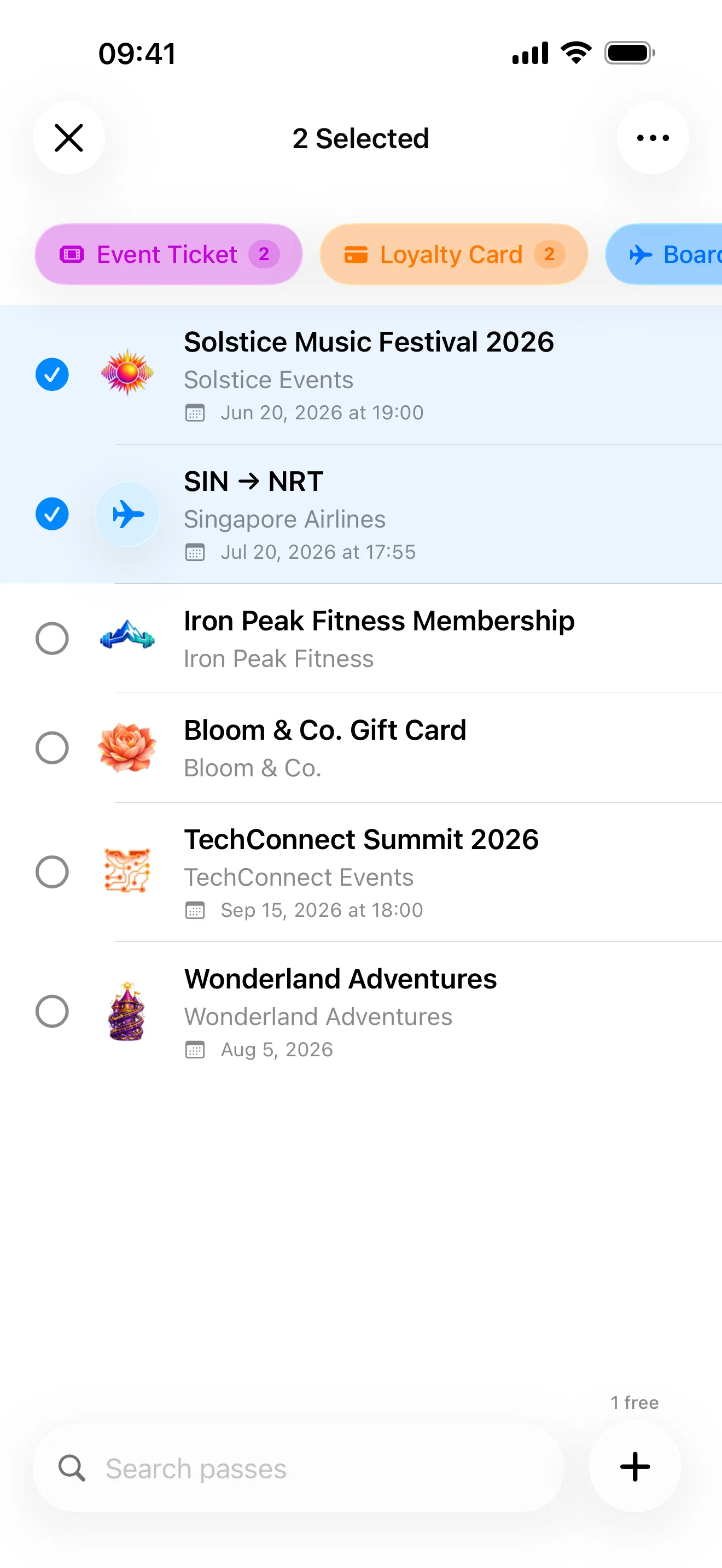 Select Passes