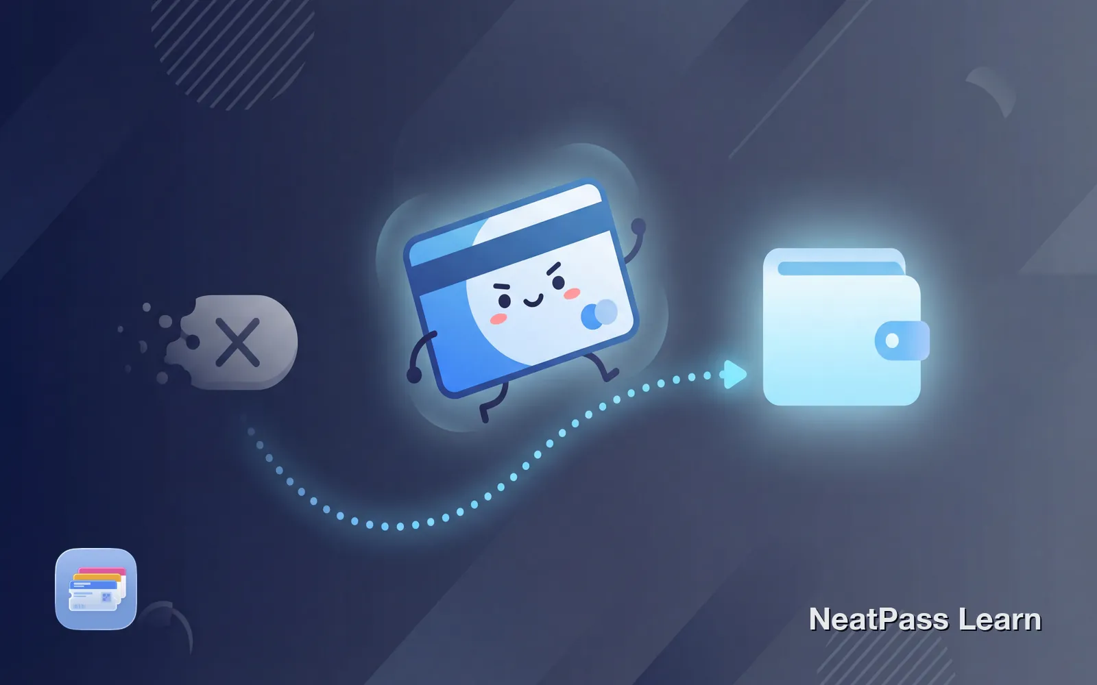 A friendly card with a cute face finding its way into Apple Wallet despite a missing 'Add to Wallet' button fading away