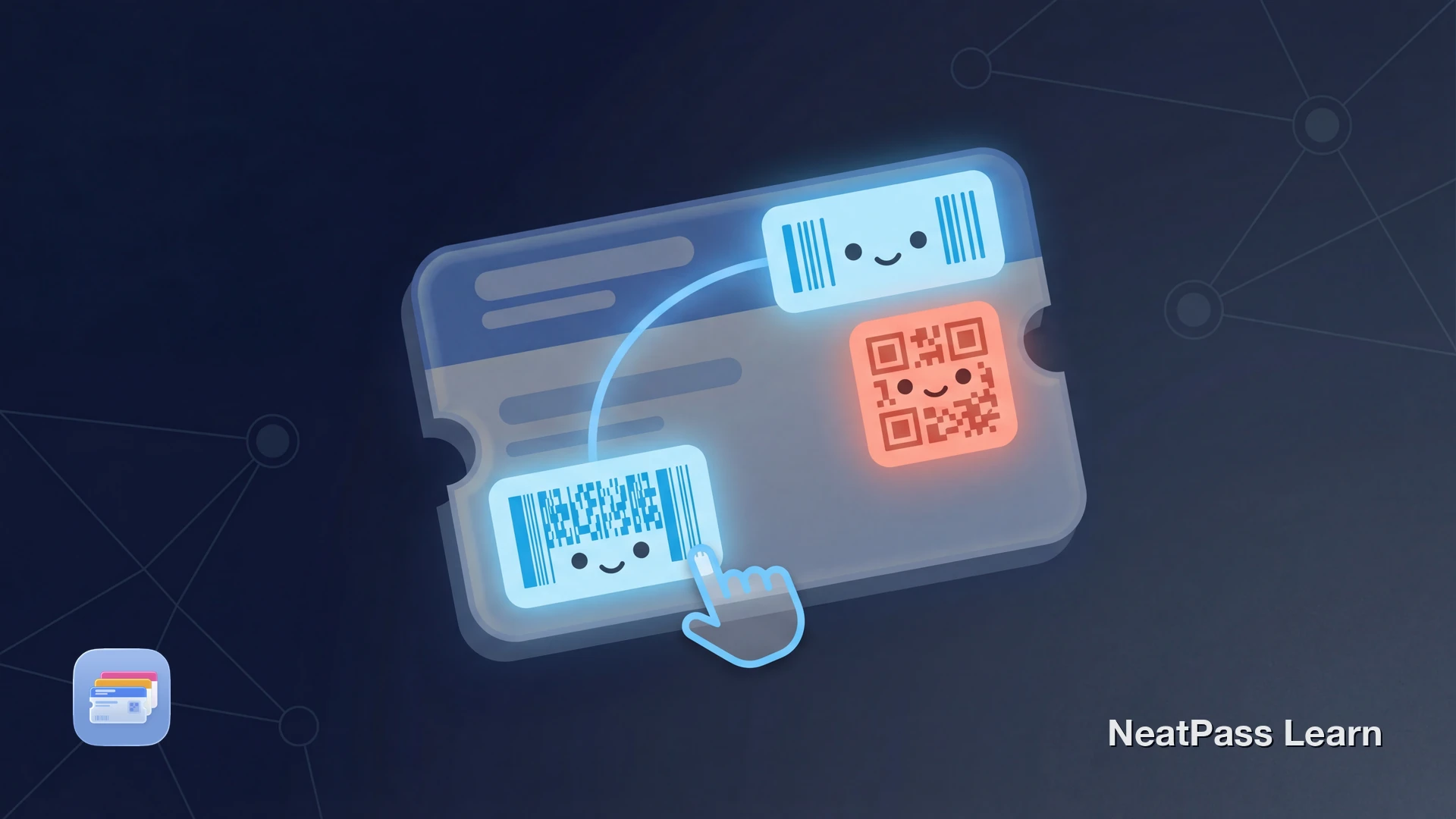 Multiple colorful barcodes on a ticket with matching color highlights showing which ones encode the same data